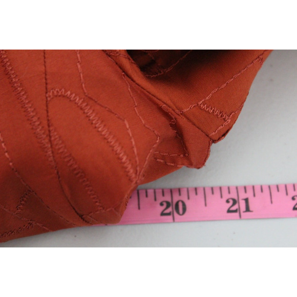 Chico's Silk Blazer Size 1 Medium Orange Long Sleeve Open Front Collar Women's - Picture 5 of 8